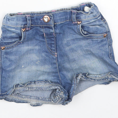 TU Girls Blue  Cotton Rain Trousers Jeans Size 12-18 Months  Button