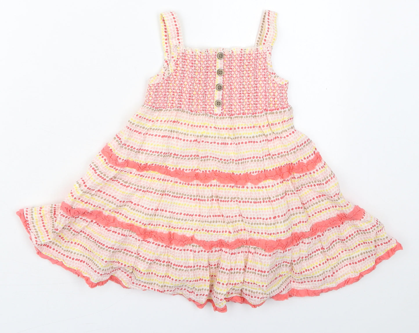 F&F Girls Pink Geometric Cotton Trapeze & Swing  Size 9-12 Months  Square Neck Pullover