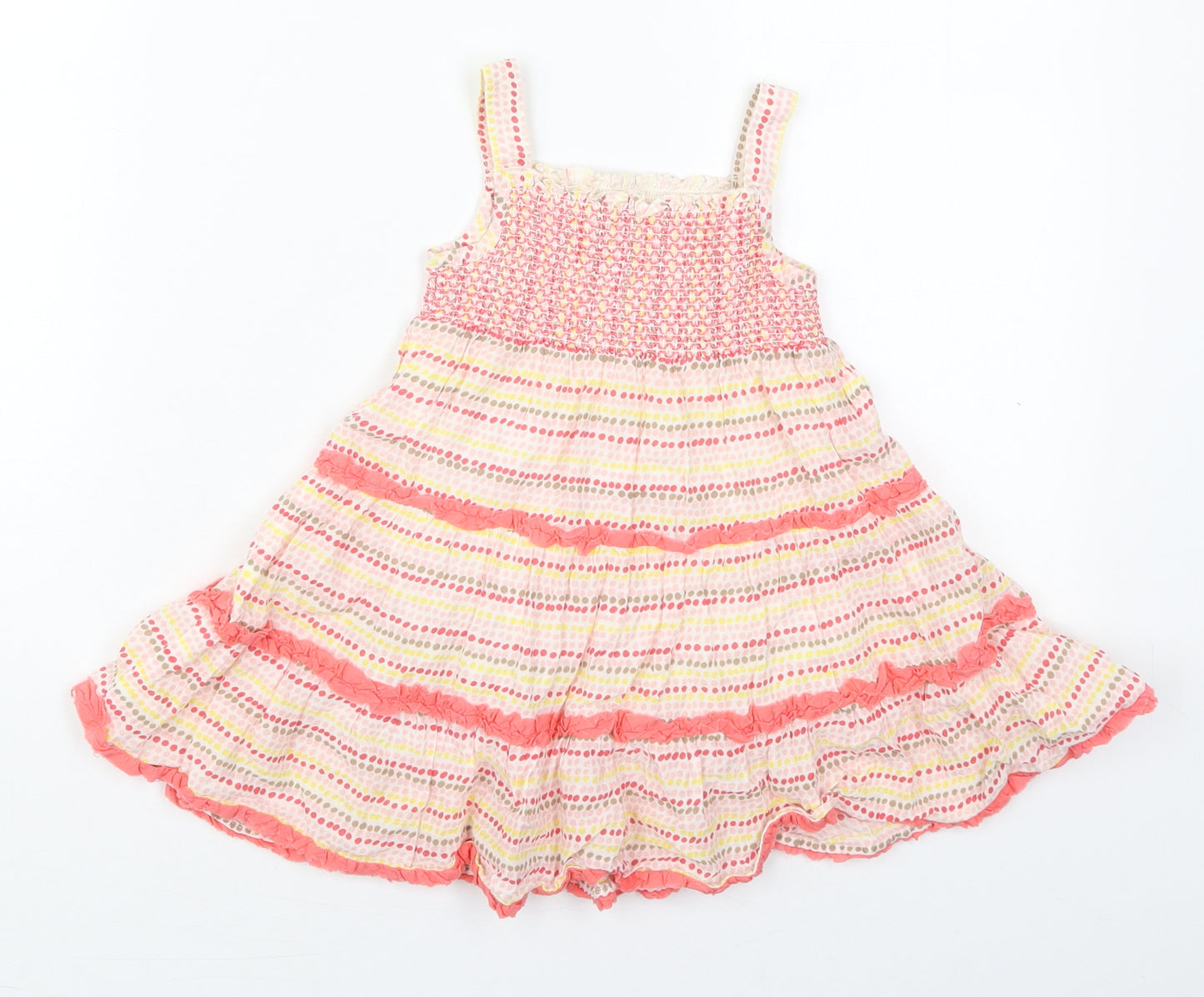 F&F Girls Pink Geometric Cotton Trapeze & Swing  Size 9-12 Months  Square Neck Pullover