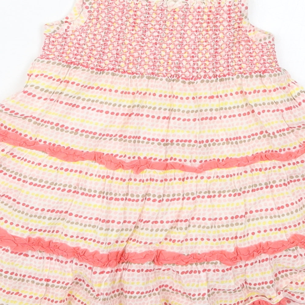 F&F Girls Pink Geometric Cotton Trapeze & Swing  Size 9-12 Months  Square Neck Pullover