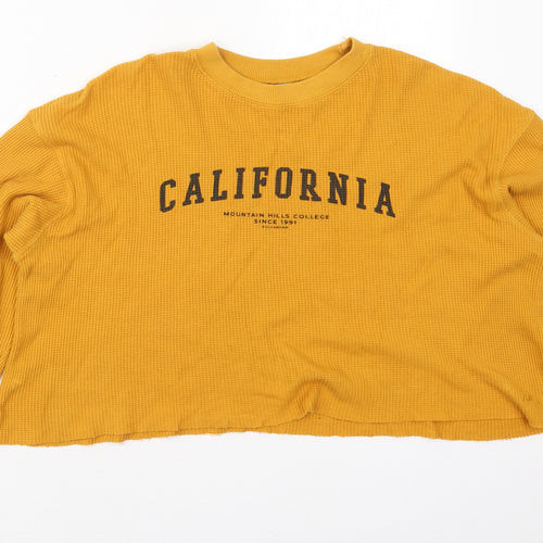 Pacific Republic Womens Yellow  Cotton Pullover Sweatshirt Size S  Pullover - California