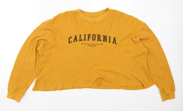 Pacific Republic Womens Yellow  Cotton Pullover Sweatshirt Size S  Pullover - California