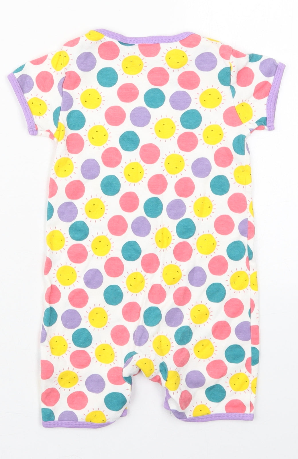 Mini Club Girls Multicoloured Polka Dot Cotton Romper One-Piece Size 9-12 Months  Button - Suns