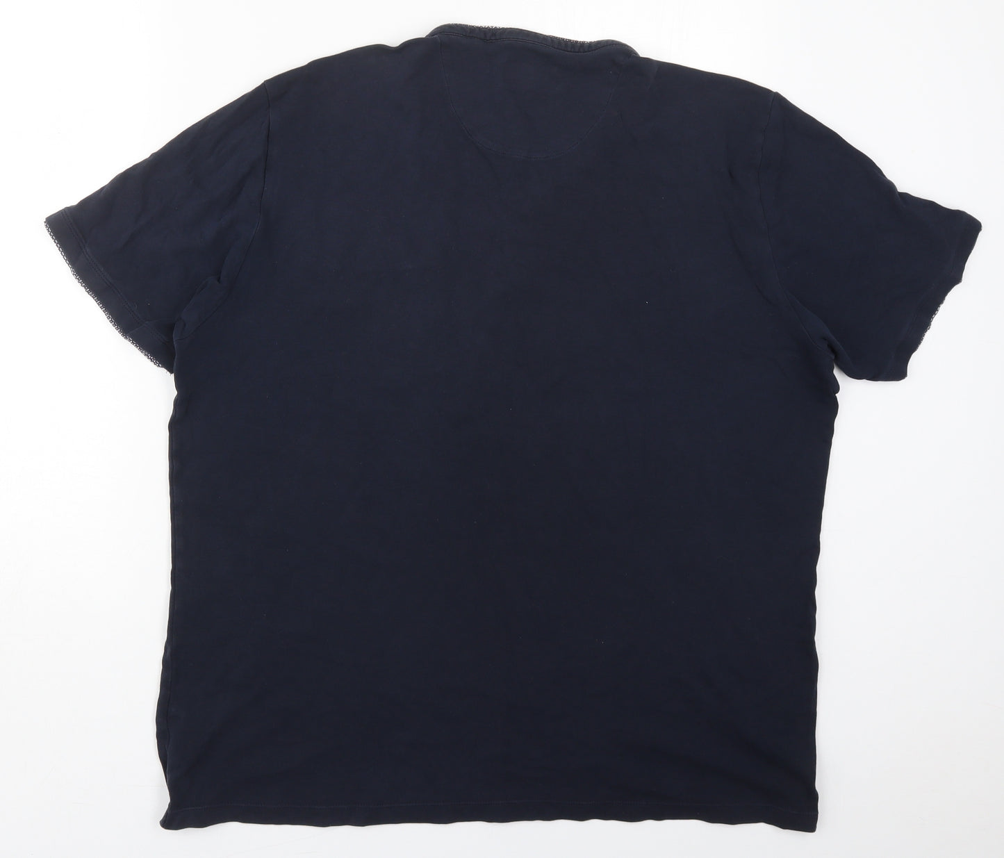 NEXT Mens Blue  Cotton  T-Shirt Size 2XL Henley