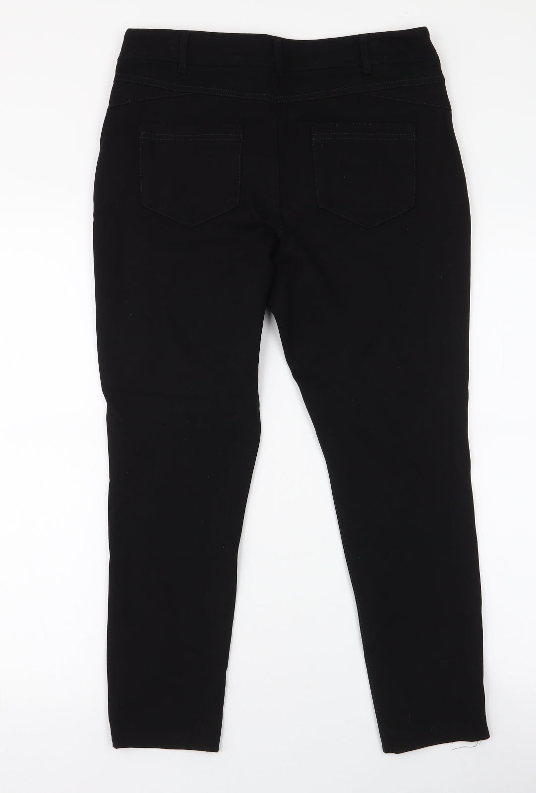 Dunnes Stores Womens Black  Viscose Capri Jeans Size 12 L23 in Slim Zip