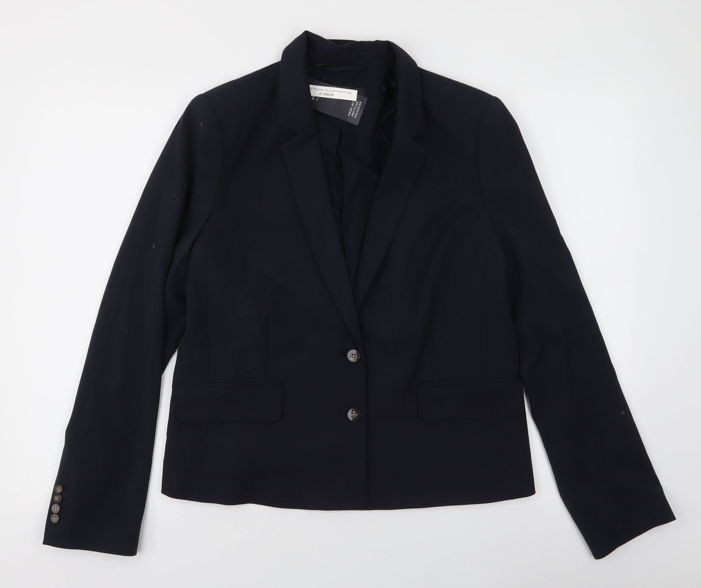 Marks and Spencer Womens Blue   Jacket Blazer Size 14  Button