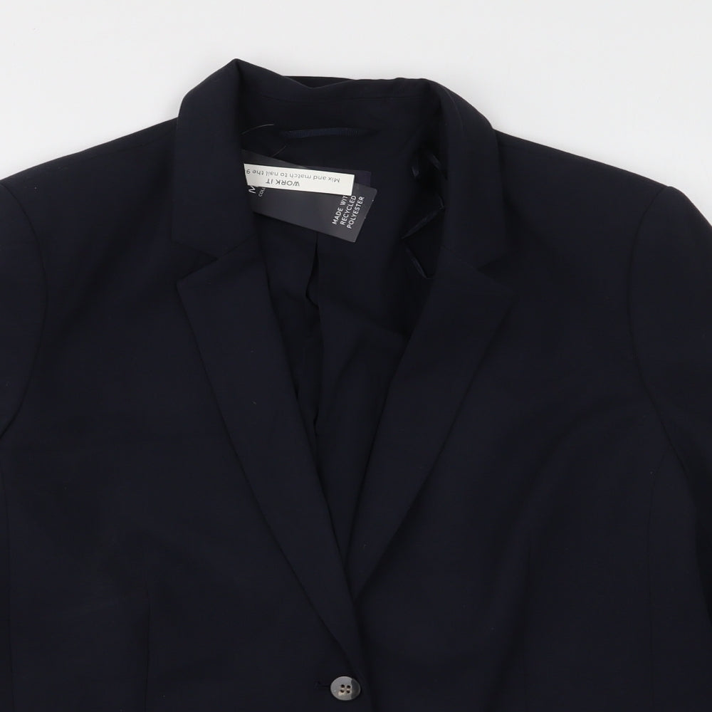 Marks and Spencer Womens Blue   Jacket Blazer Size 14  Button