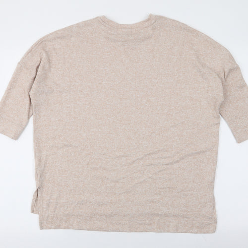 Primark Womens Beige Round Neck  Polyester Pullover Jumper Size XS