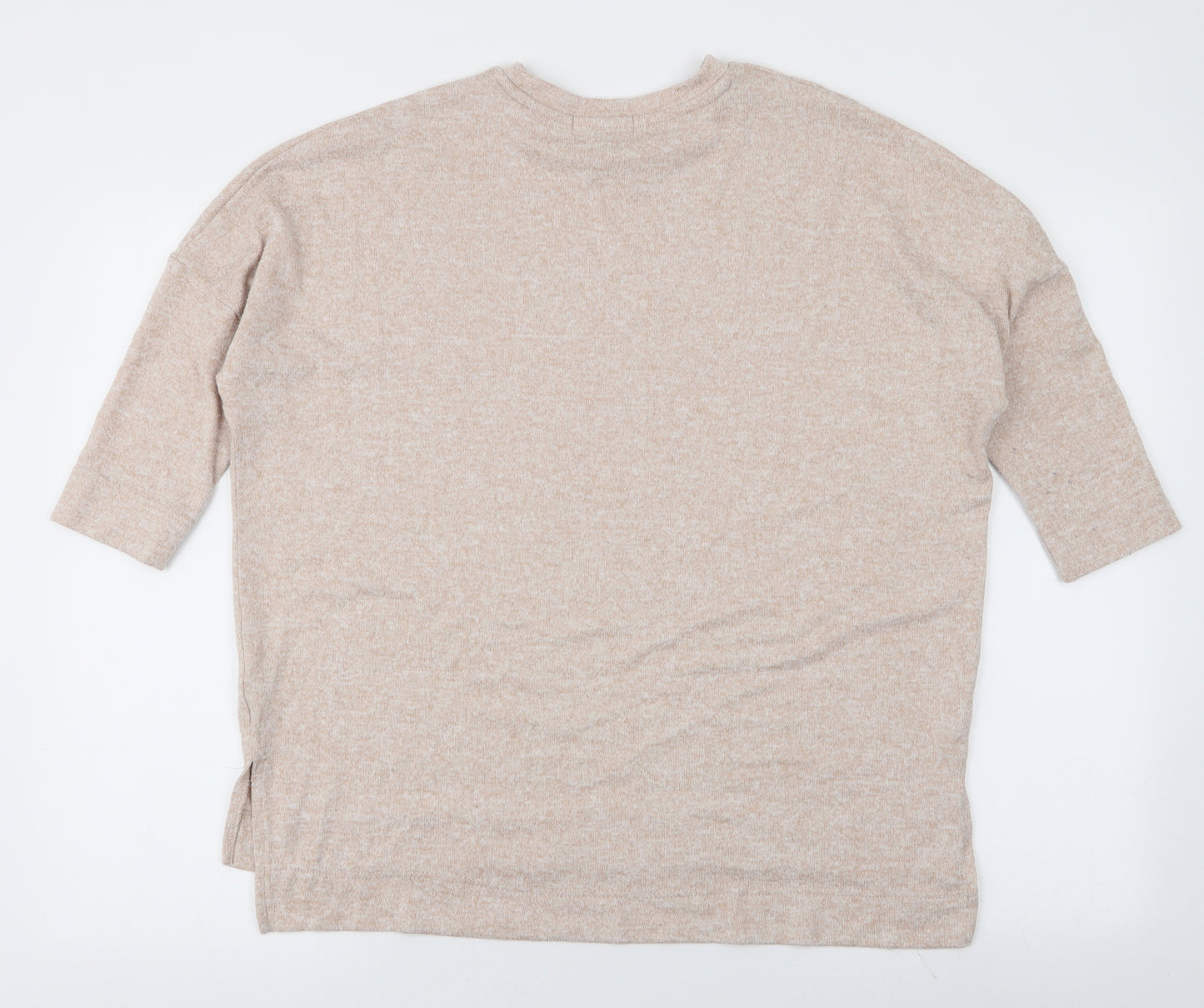 Primark Womens Beige Round Neck  Polyester Pullover Jumper Size XS
