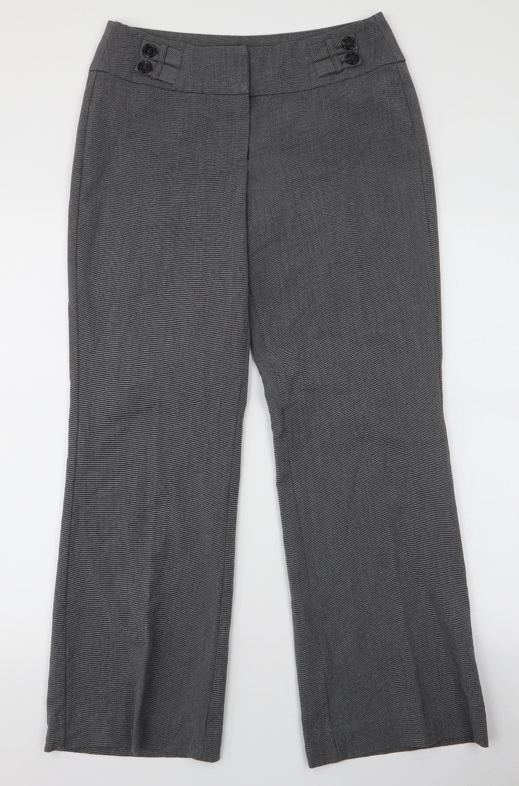 Debenhams Womens Grey  Polyester Dress Pants Trousers Size 8 L28 in Regular Zip