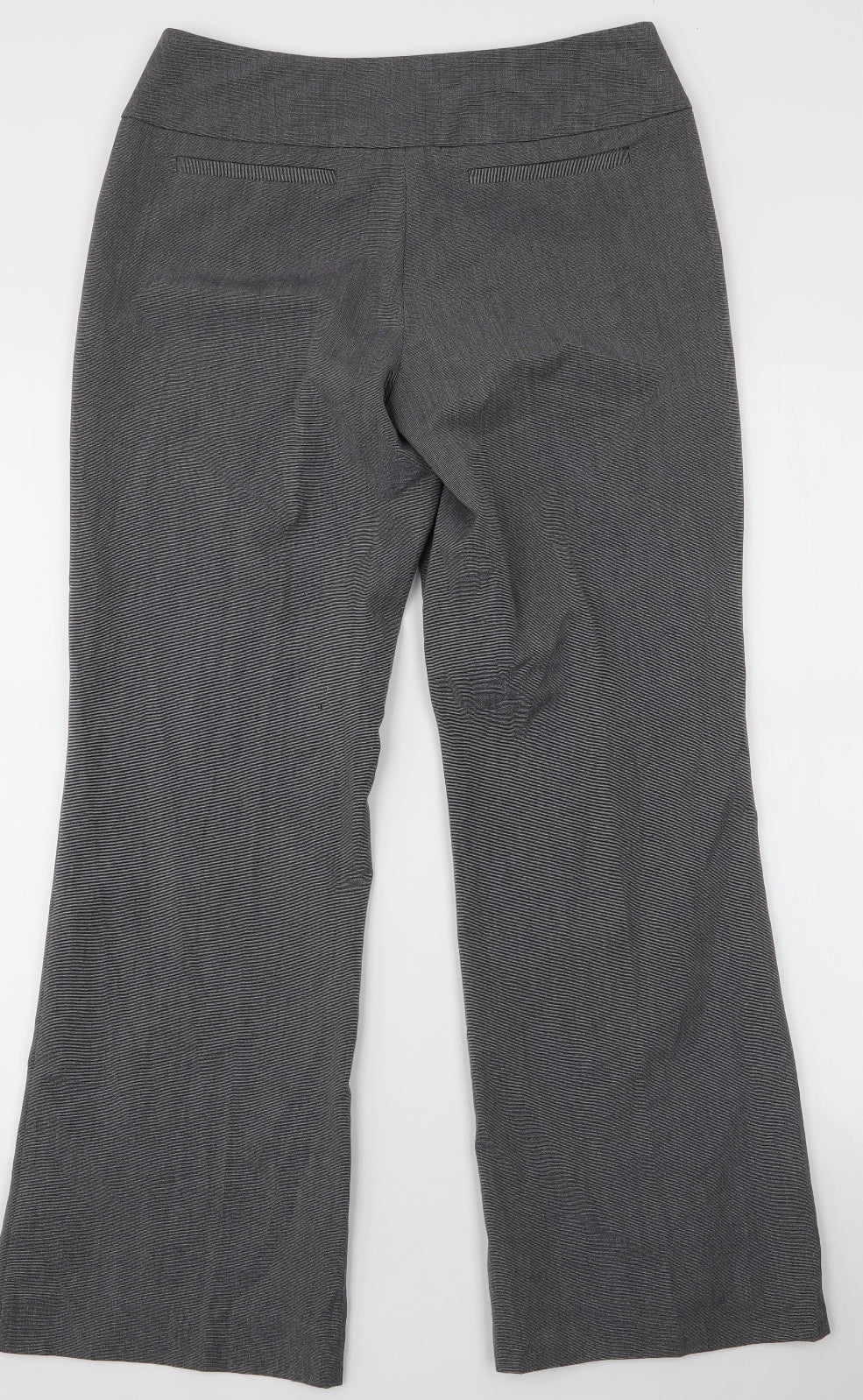 Debenhams Womens Grey  Polyester Dress Pants Trousers Size 8 L28 in Regular Zip