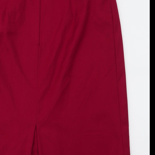 Jacwin Womens Red  Polyester Straight & Pencil Skirt Size 32 in   Zip