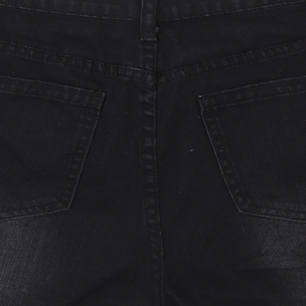 Missguided Womens Black  100% Cotton Hot Pants Shorts Size 10 L3 in Regular Zip