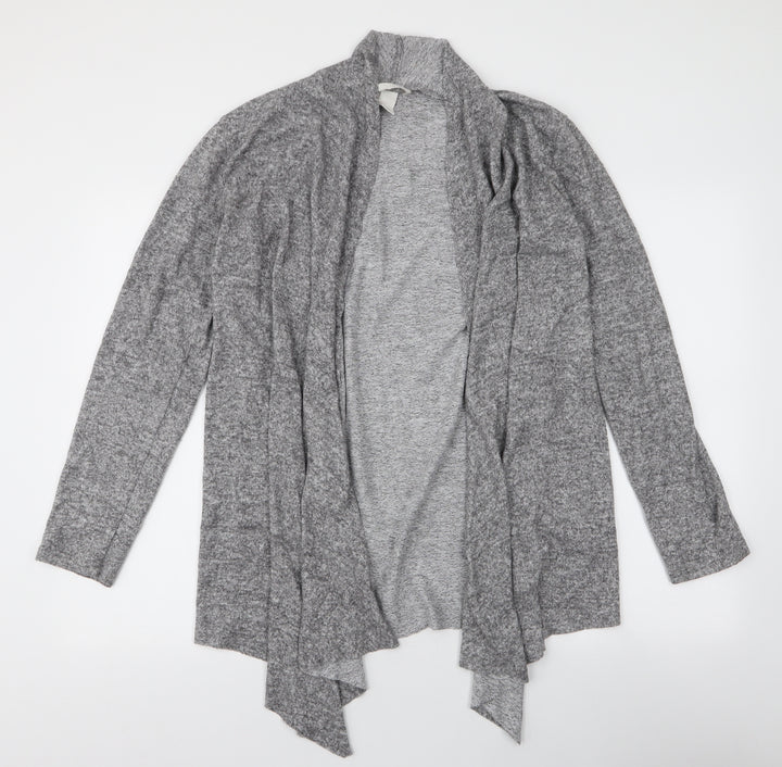 H&M Womens Grey V-Neck  Viscose Cardigan Jumper Size S