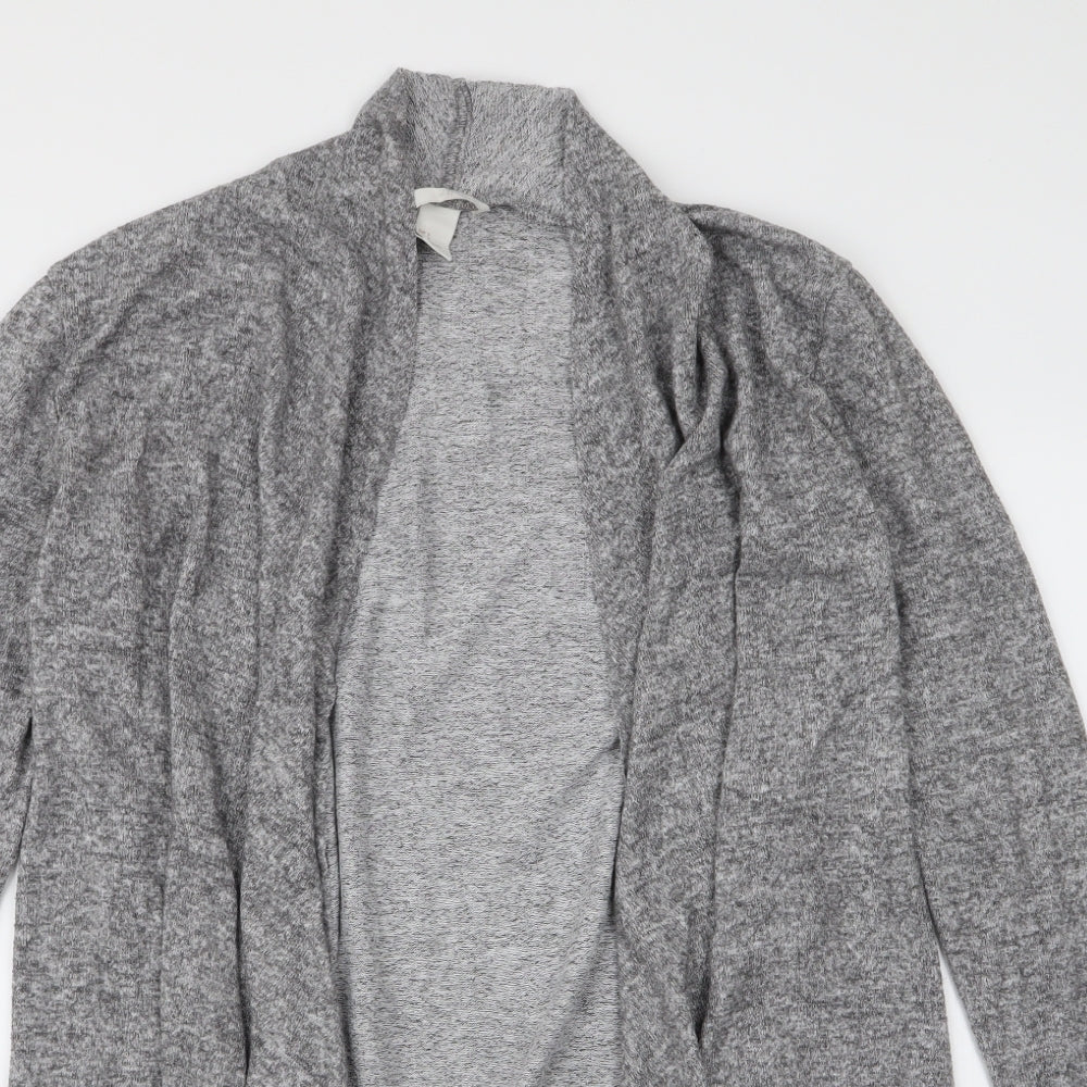 H&M Womens Grey V-Neck  Viscose Cardigan Jumper Size S