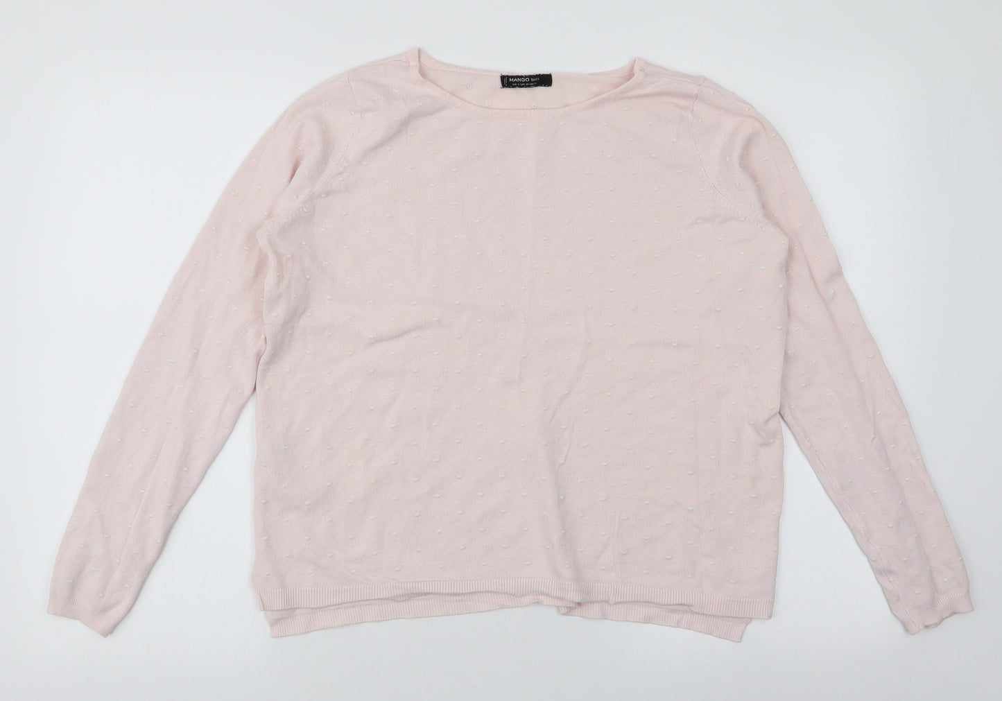 Mango Womens Pink Round Neck  Viscose Pullover Jumper Size S
