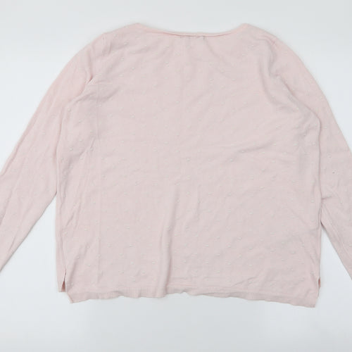 Mango Womens Pink Round Neck  Viscose Pullover Jumper Size S