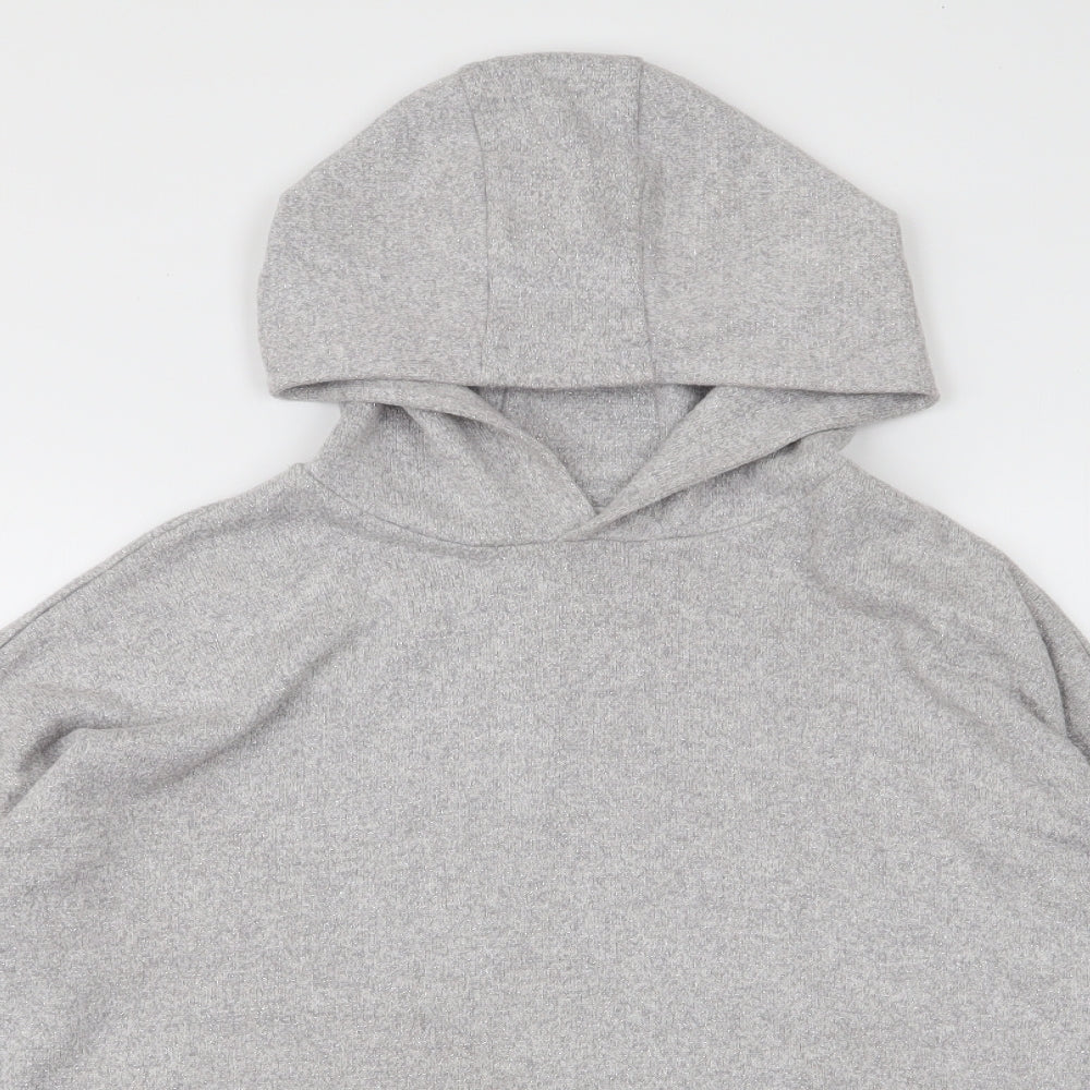 Marks and Spencer Girls Grey  Viscose Pullover Hoodie Size 12-13 Years  Pullover