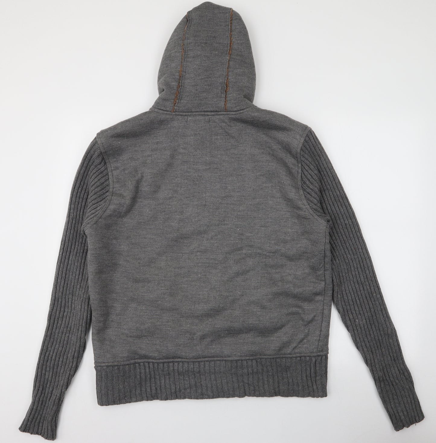 Ventini Mens Grey  Acrylic Cardigan Hoodie Size M