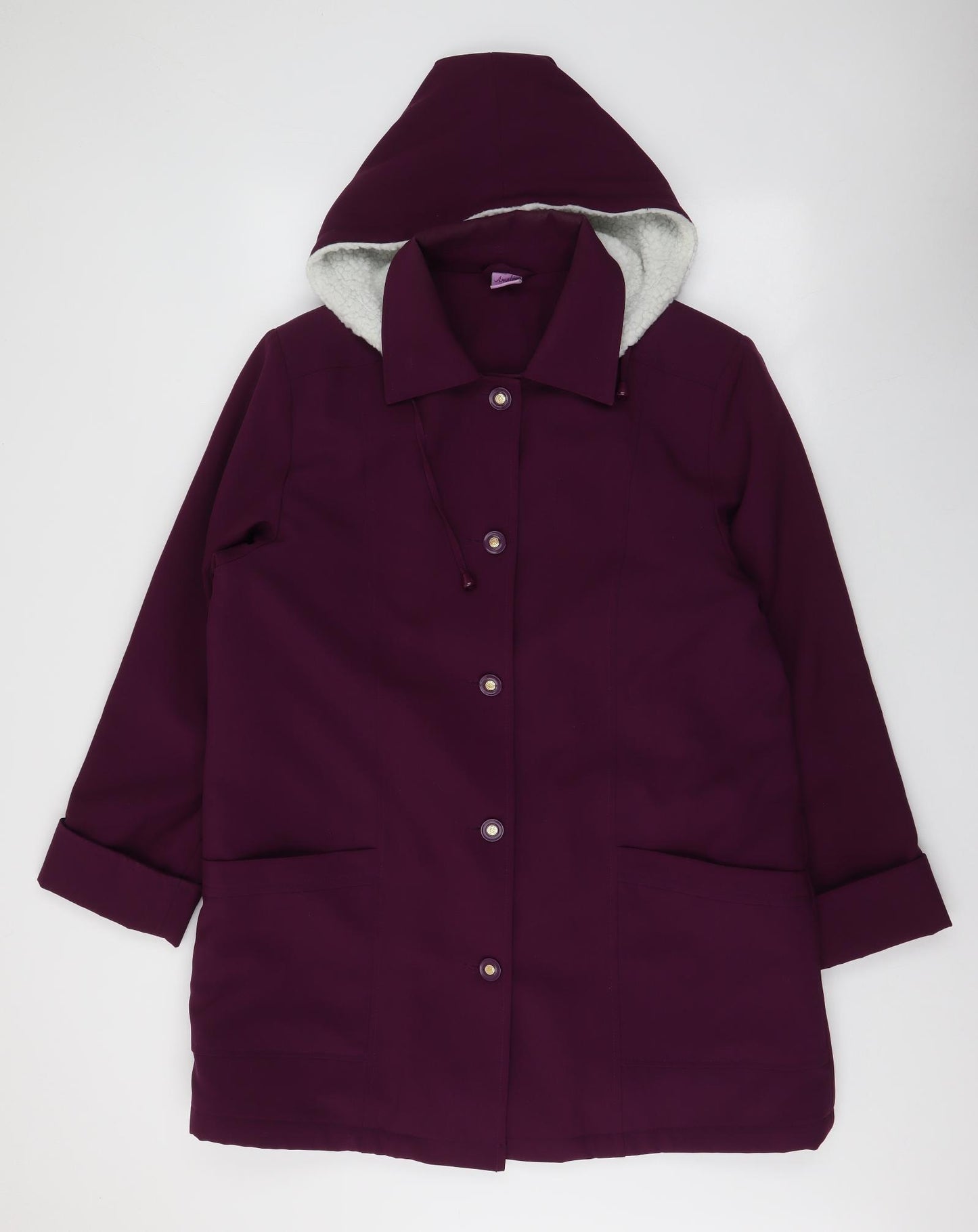 Amalina Womens Purple   Parka Coat Size 16  Button