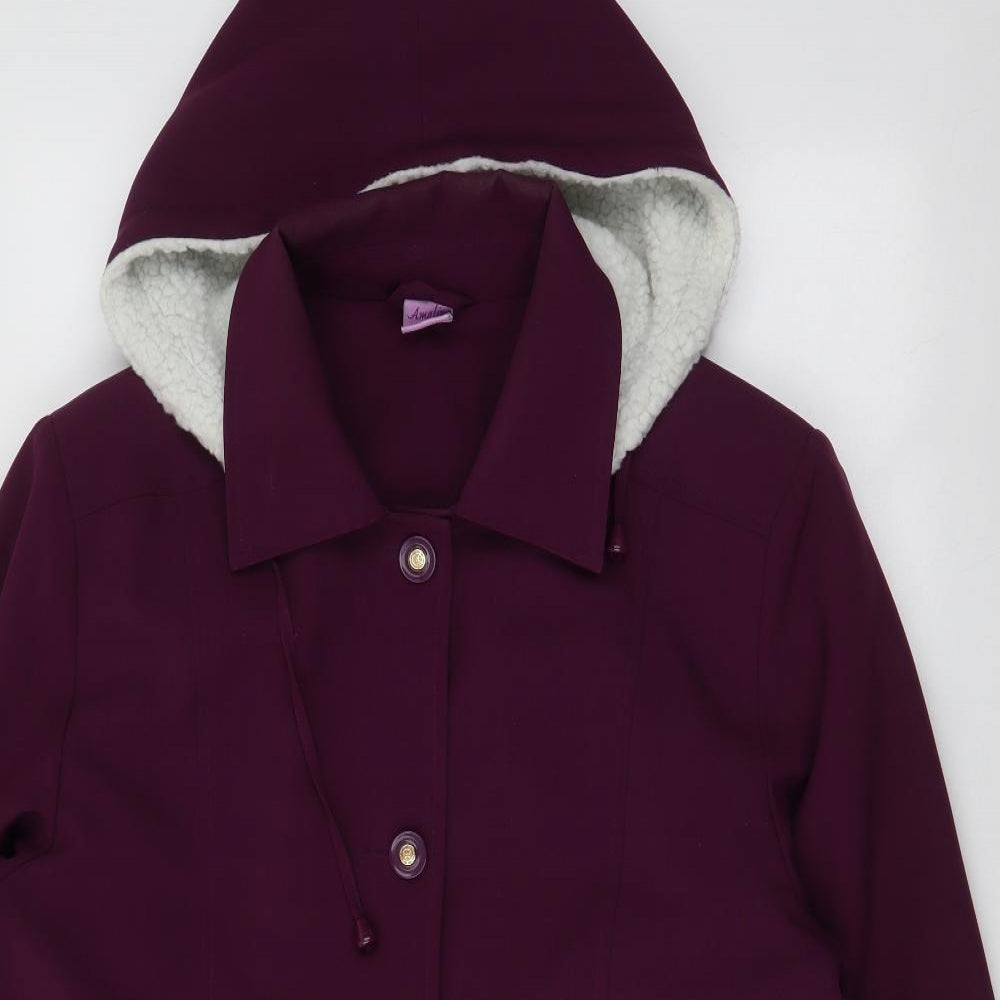 Amalina Womens Purple   Parka Coat Size 16  Button