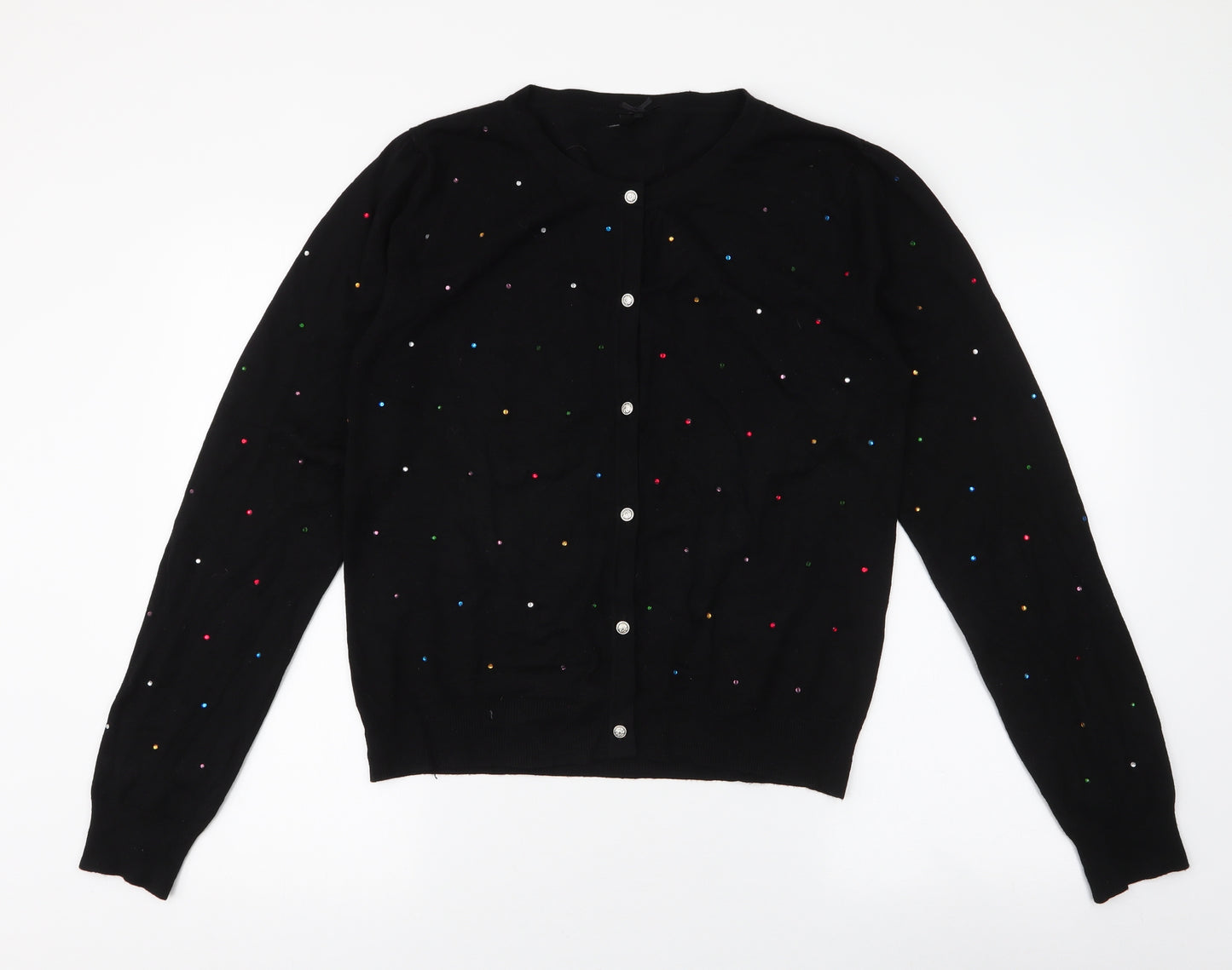 Atmosphere Womens Black Round Neck  Viscose Cardigan Jumper Size 16