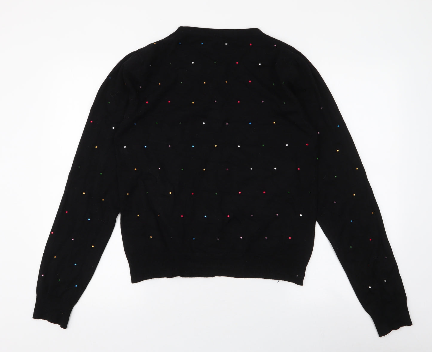 Atmosphere Womens Black Round Neck  Viscose Cardigan Jumper Size 16