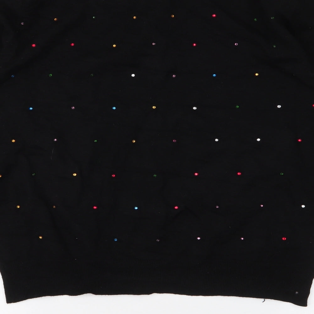 Atmosphere Womens Black Round Neck  Viscose Cardigan Jumper Size 16