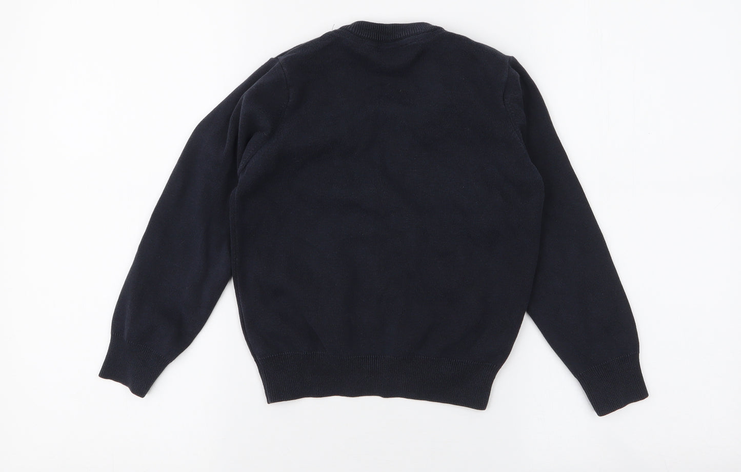Marks and Spencer Girls Blue V-Neck  Cotton Cardigan Jumper Size 6-7 Years  Button