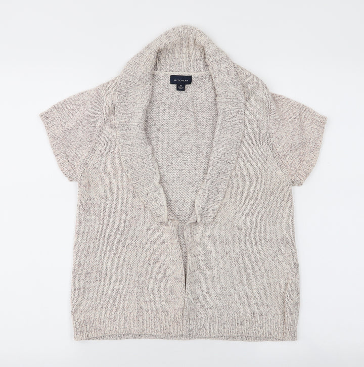 Witchery Womens Beige V-Neck Acrylic Cardigan Jumper Size M