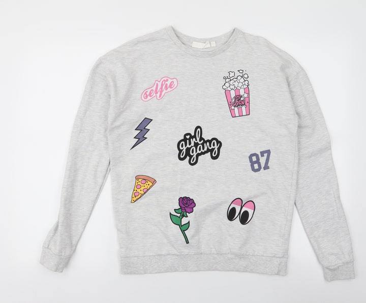 Tammy Girl Girls Grey Cotton Pullover Sweatshirt Size 14-15 Years Pullover