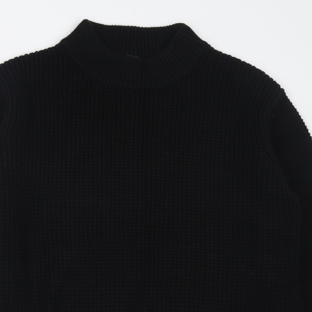 River Island Mens Black High Neck  Acrylic Pullover Jumper Size M