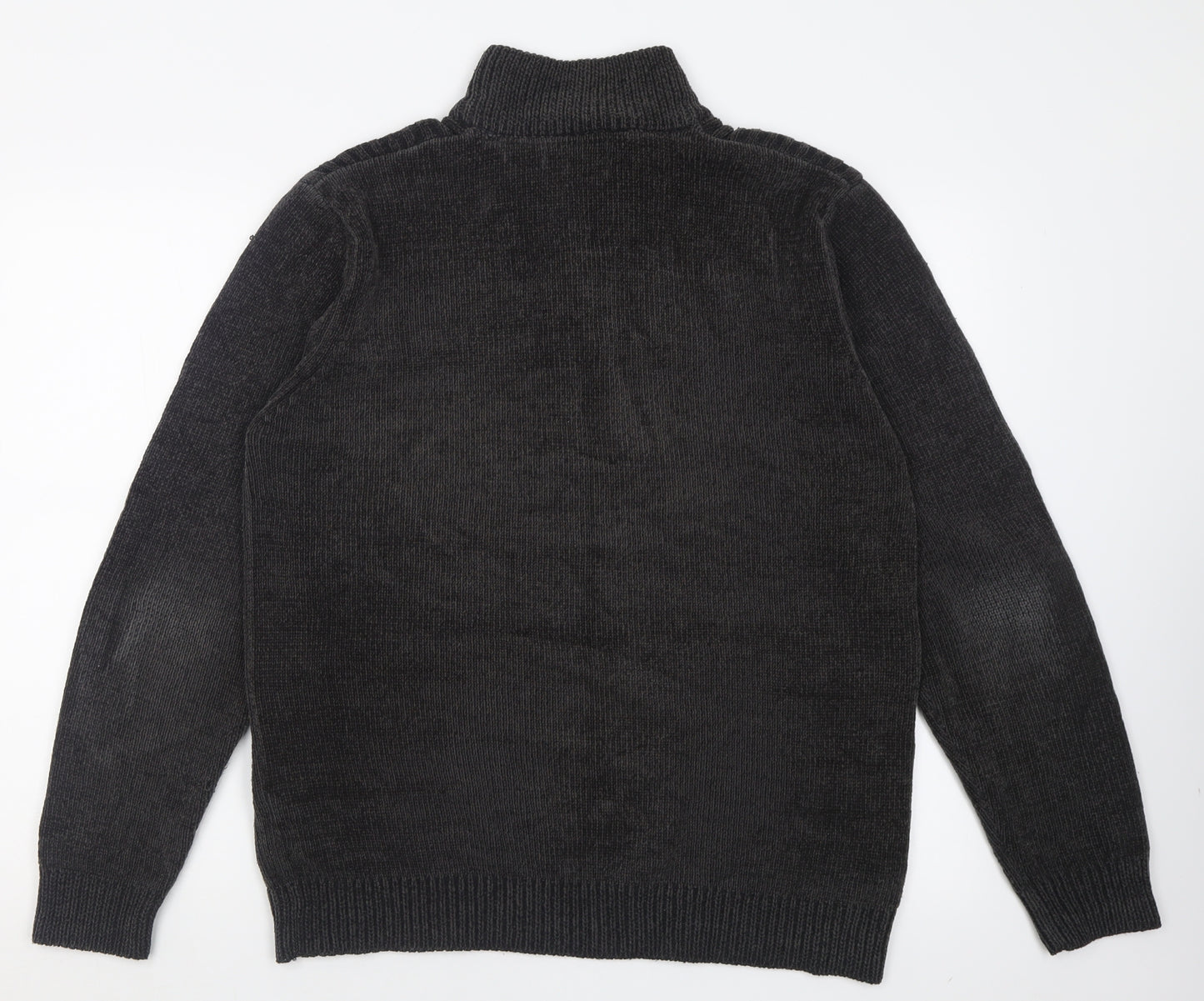 Burton Mens Grey High Neck  Acrylic Pullover Jumper Size L