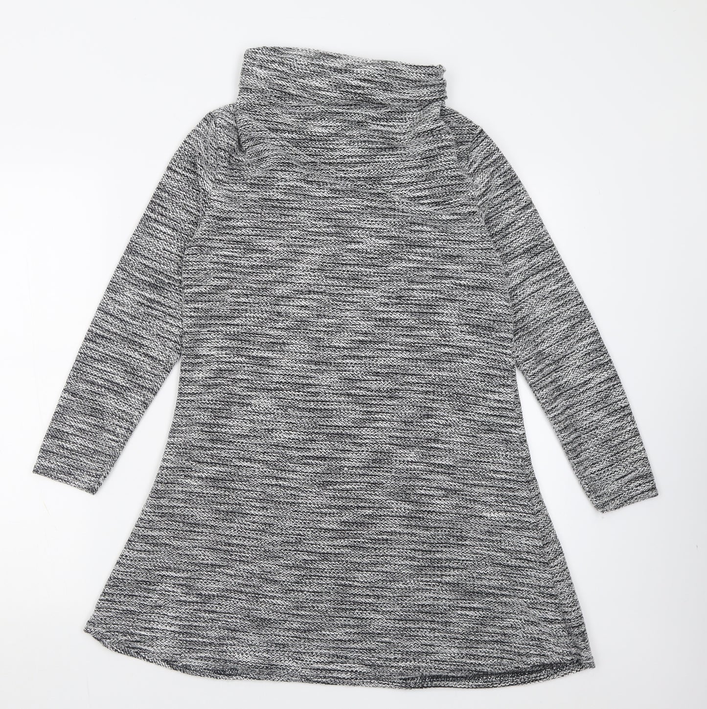 Miss Sassy Womens Silver  Polyester Fit & Flare  Size S  Roll Neck Pullover