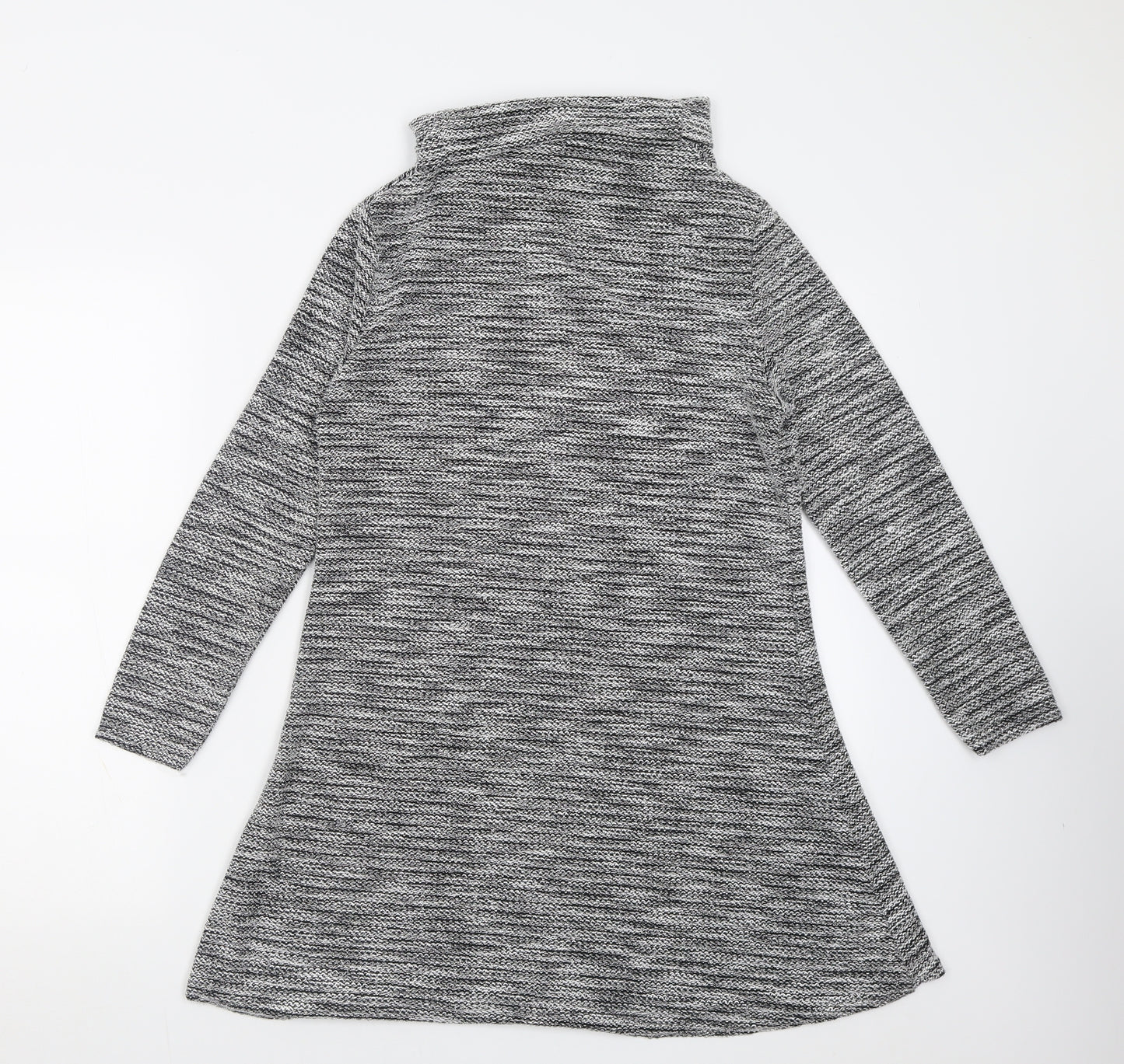 Miss Sassy Womens Silver  Polyester Fit & Flare  Size S  Roll Neck Pullover