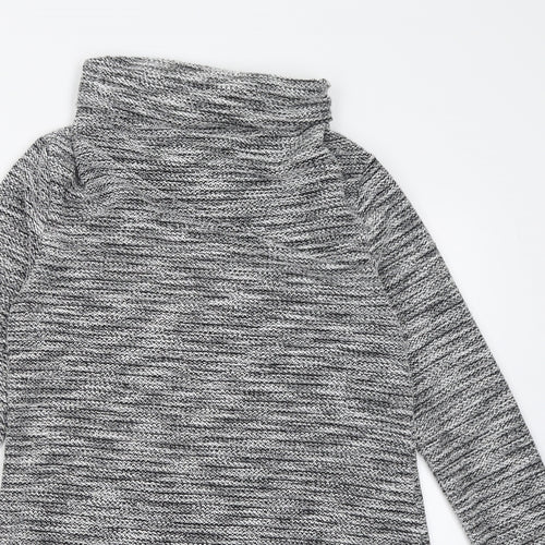 Miss Sassy Womens Silver  Polyester Fit & Flare  Size S  Roll Neck Pullover