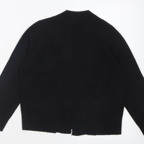 Marks and Spencer Womens Black V-Neck  Acrylic Cardigan Jumper Size 8   - Cropped