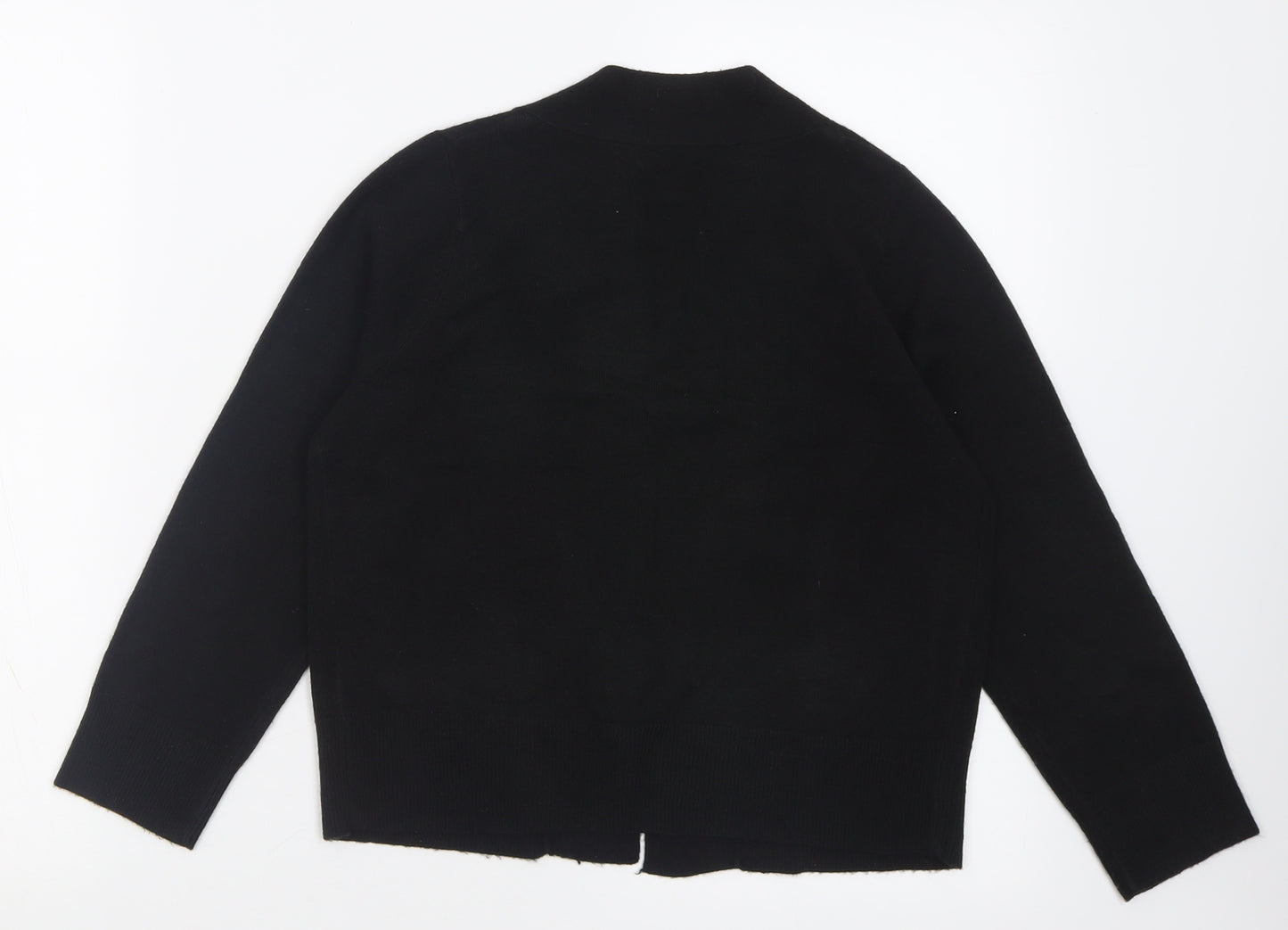 Marks and Spencer Womens Black V-Neck  Acrylic Cardigan Jumper Size 8   - Cropped