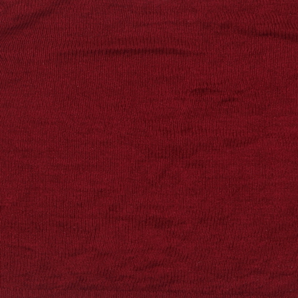 marisota Womens Red Crew Neck  Acrylic Pullover Jumper Size 16