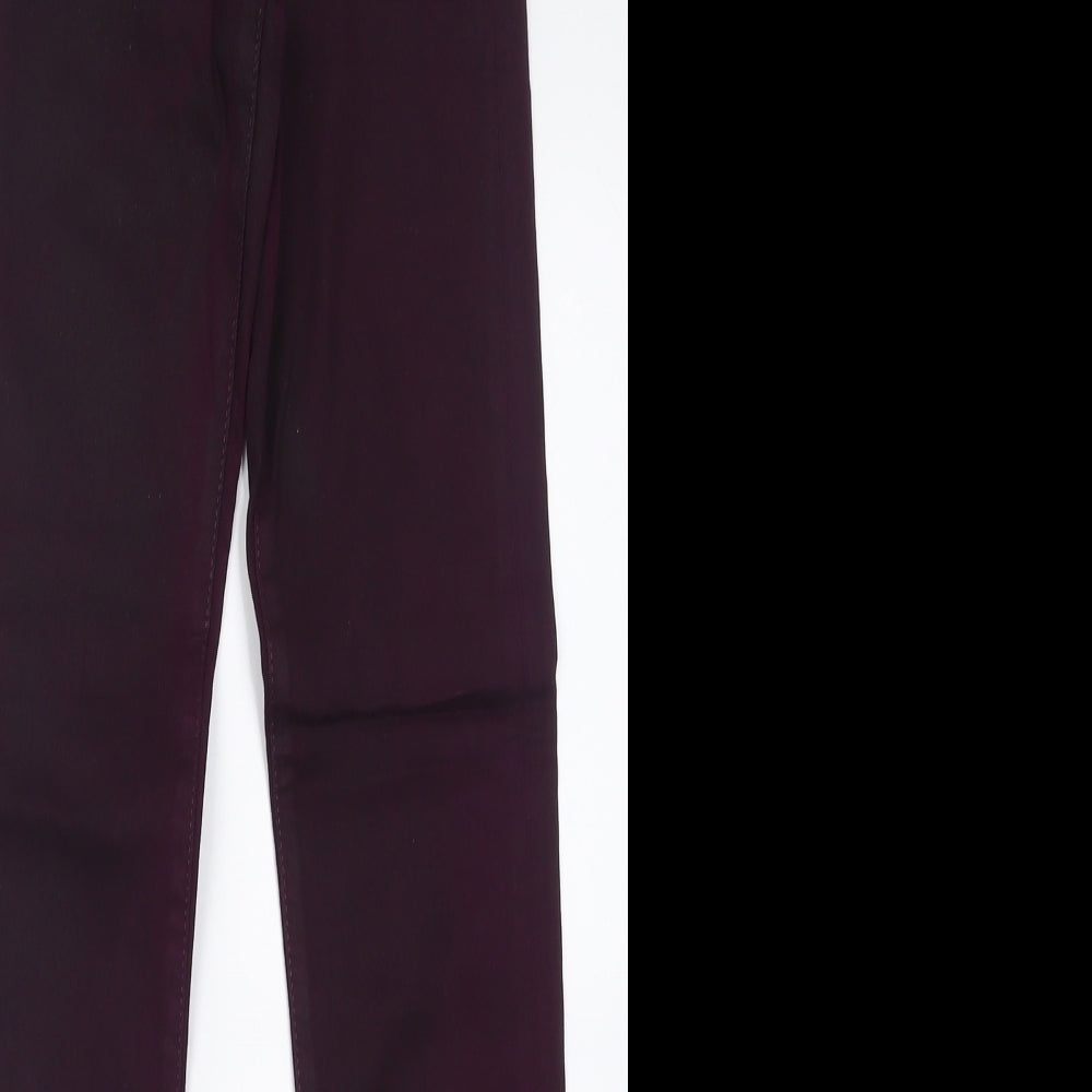 River Island Womens Purple  Viscose Skinny Jeans Size 8 L29 in Regular Button