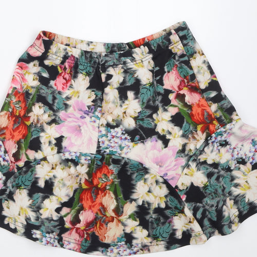 Warehouse Womens Multicoloured Floral Polyester Flare Skirt Size 12