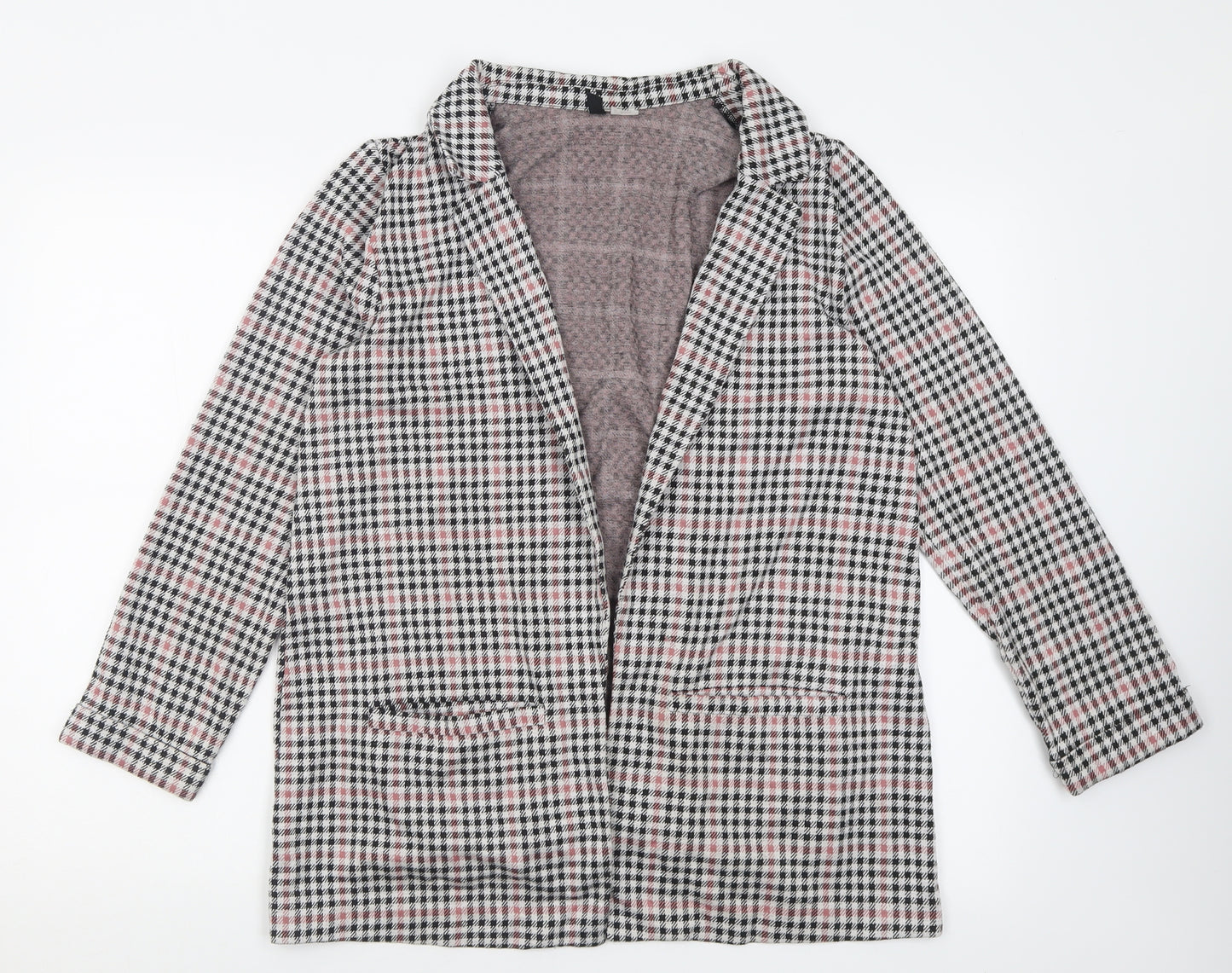 h^m Womens Grey Plaid  Jacket Blazer Size S