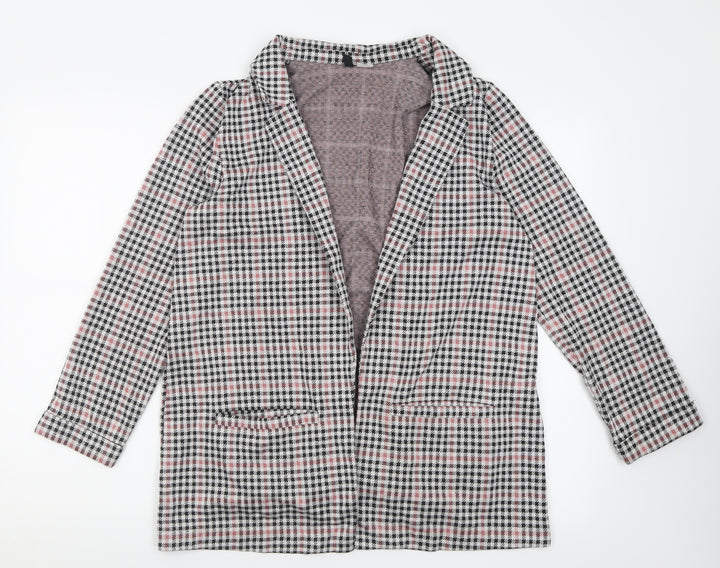 h^m Womens Grey Plaid  Jacket Blazer Size S
