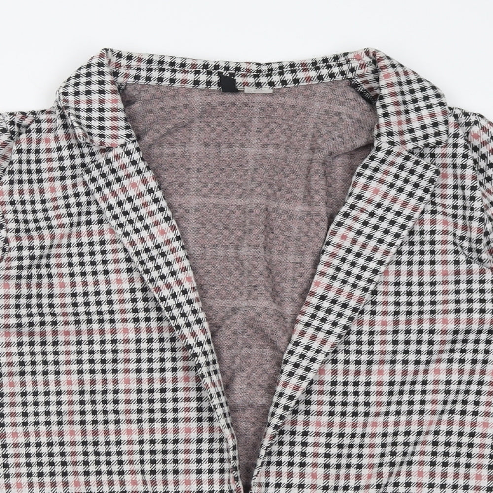 h^m Womens Grey Plaid  Jacket Blazer Size S