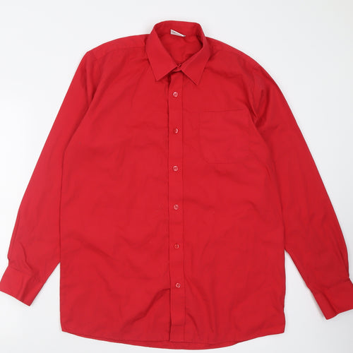 Banner Boys Red  Polyacrylate Fibre Basic Button-Up Size L Collared Button