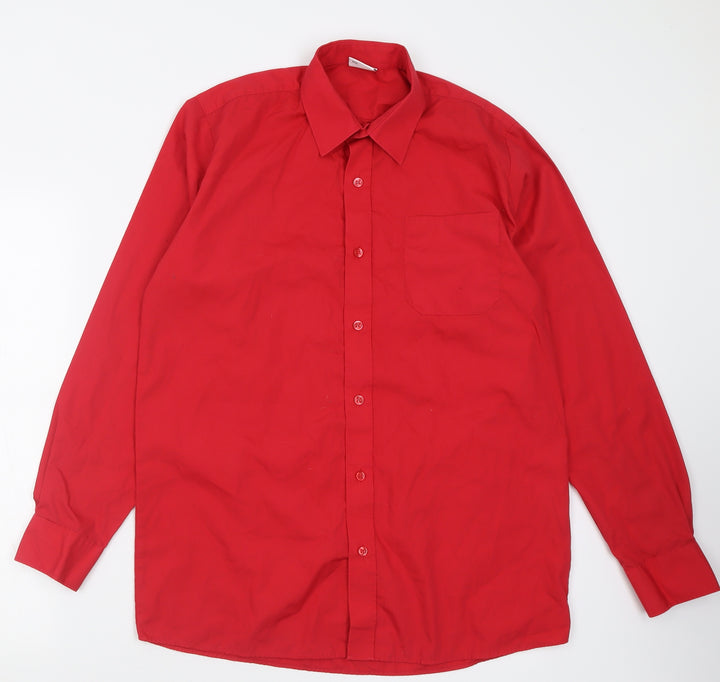 Banner Boys Red Polyacrylate Fibre Basic Button-Up Size L Collared Button