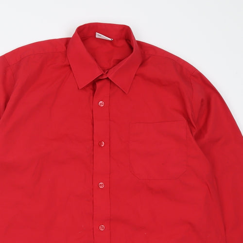 Banner Boys Red  Polyacrylate Fibre Basic Button-Up Size L Collared Button