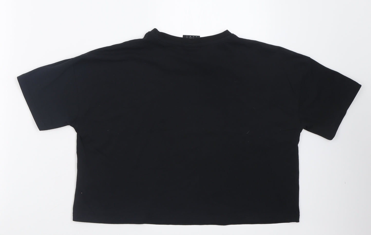 Umbro Womens Black  Cotton Cropped T-Shirt Size S Crew Neck