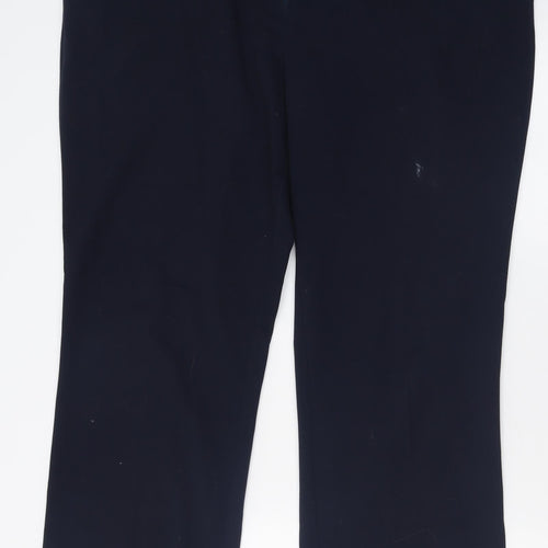 M&Co Womens Blue  Polyester Trousers  Size 18 L29 in Regular Hook & Eye