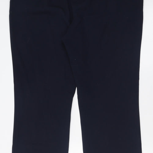 M&Co Womens Blue  Polyester Trousers  Size 18 L29 in Regular Hook & Eye